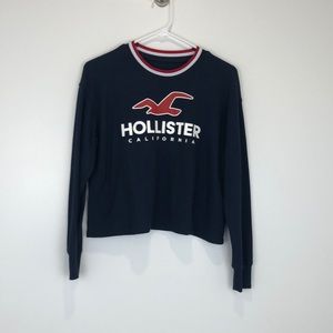 NWOT hollister women boyfriend tee blue red white